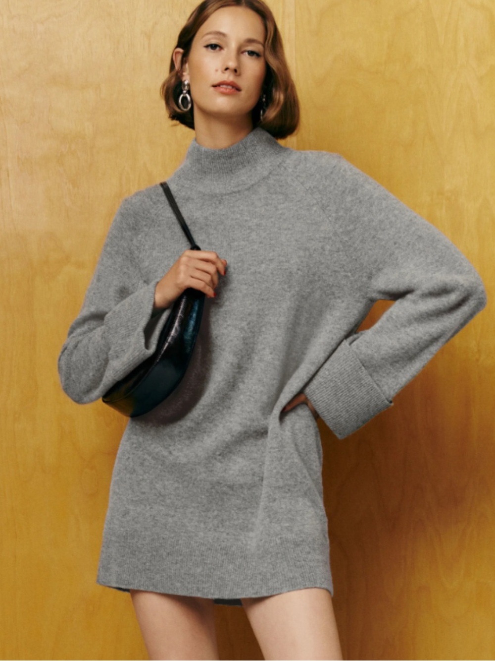 Reformation Gray Sweater Mini Dress